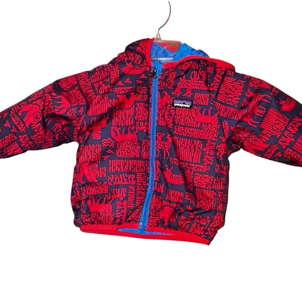 Toddler kids Patagonia reversible red/blue coat jacket 12-18 months